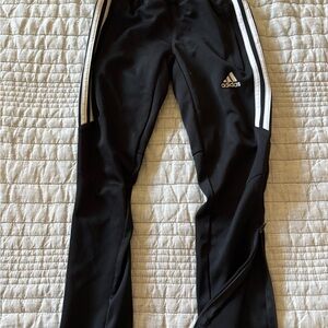 Adidas Kids Black Joggers with White Stripes